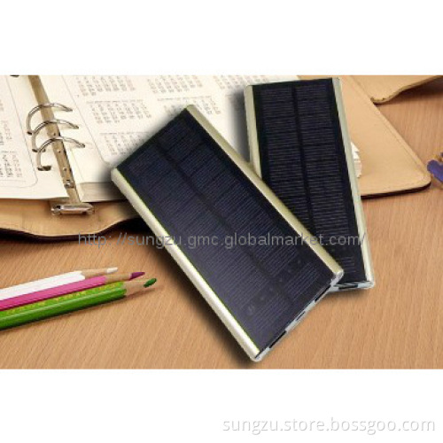 Luxury gold color dual usb mobile solar charger with 1A outlet